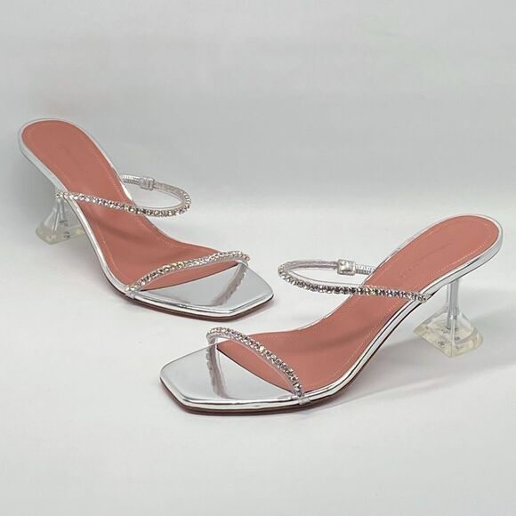 Amina Muaddi Gilda embellished PVC mules size 36.5 - Picture 1 of 14